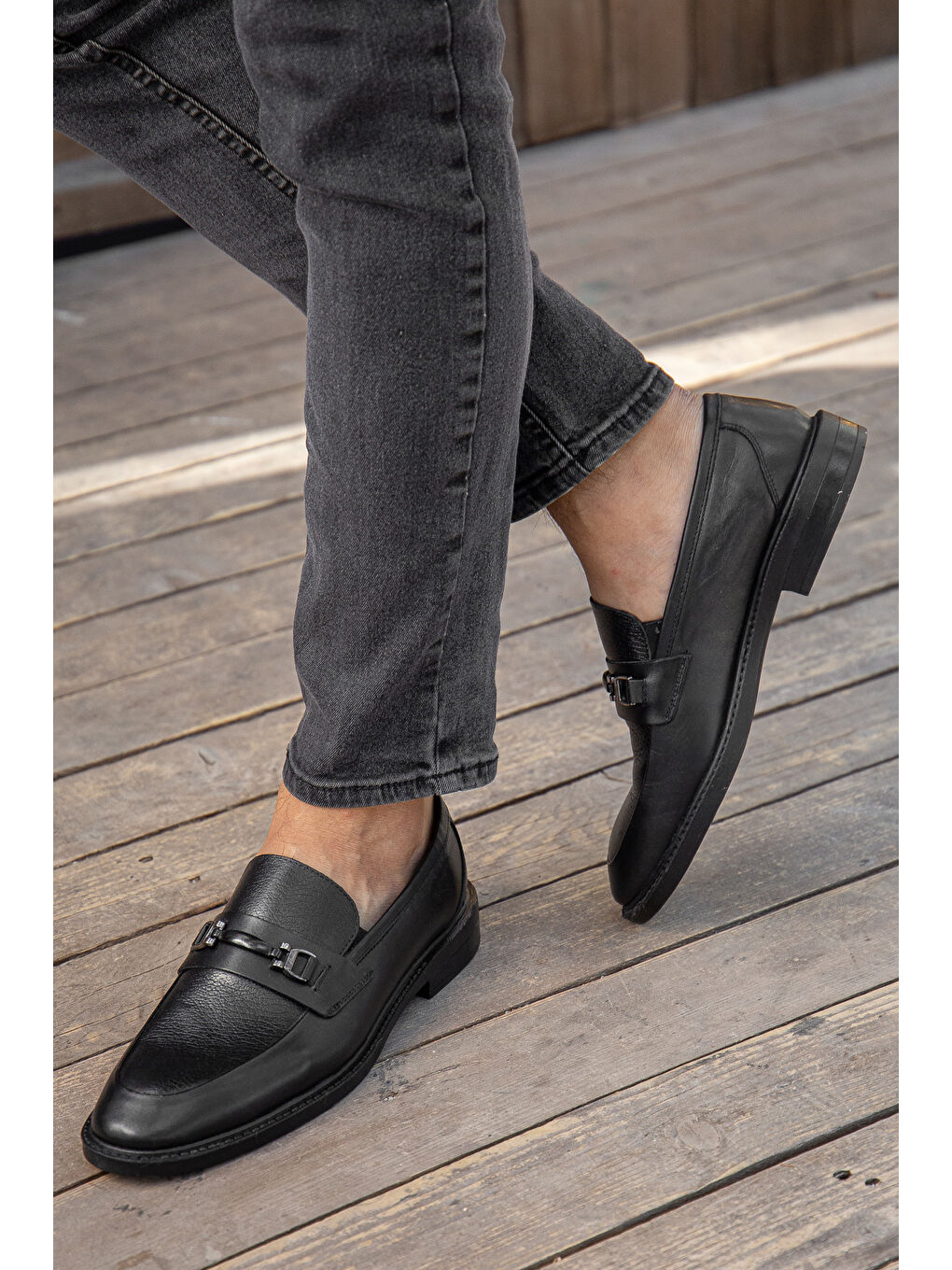 Siyah D0699 Günlük Ortopedik Hakiki Deri Erkek Klasik Ayakkabı-5