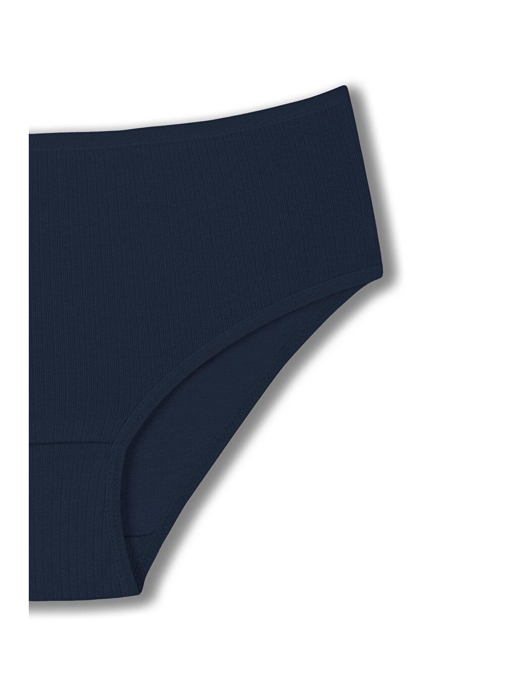 Lacivert Pamuklu Fitilli Yüksek Bel Büyük Beden Kadın Külot-1