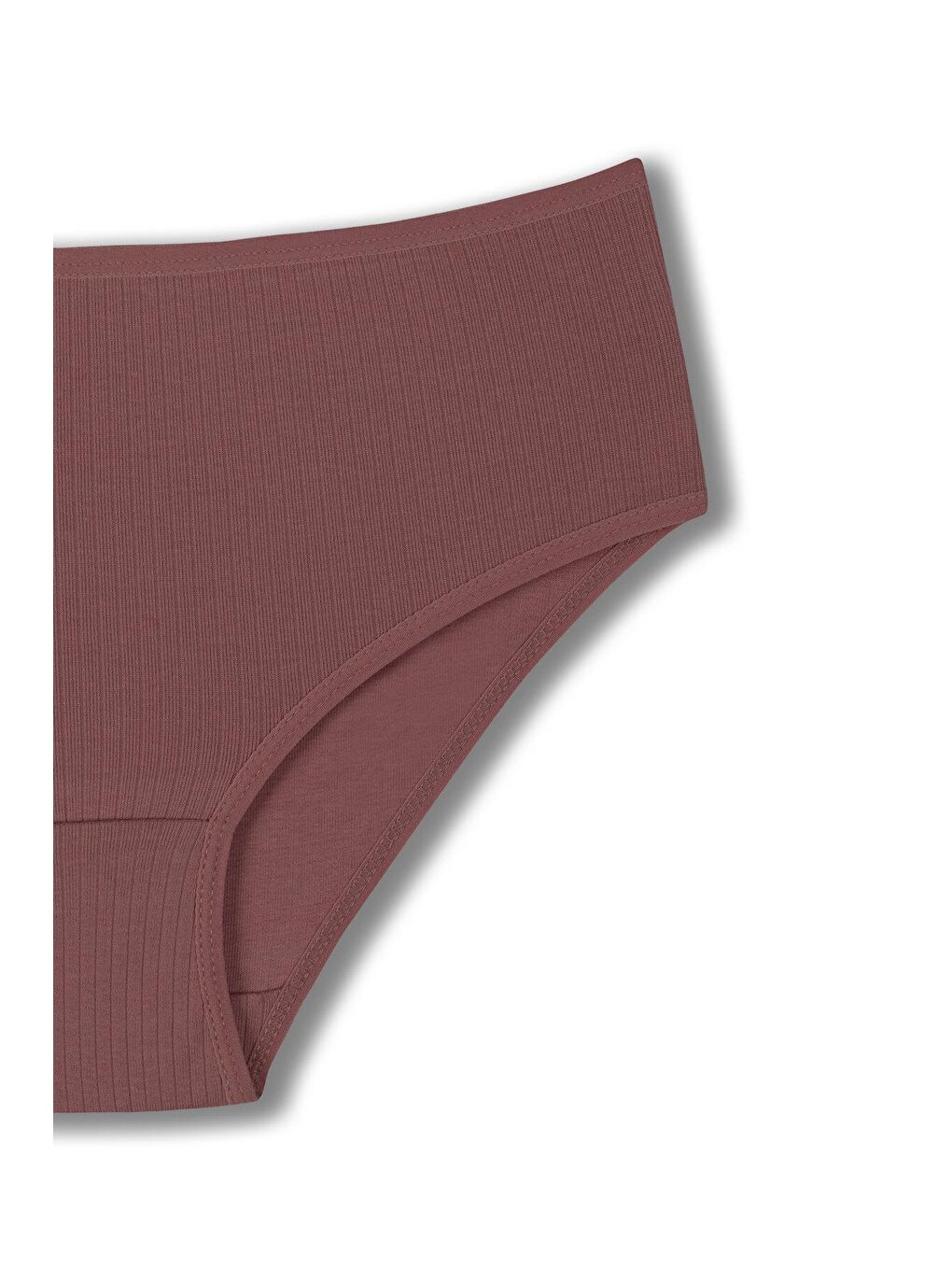 Kahverengi Pamuklu Fitilli Yüksek Bel Büyük Beden Kadın Külot-1