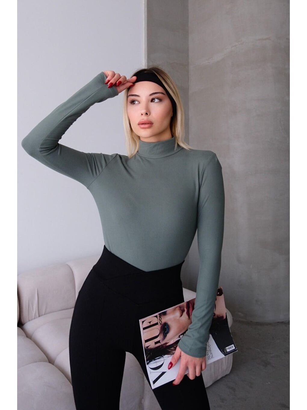 Kadın Yakalı Çıtçıtlı Termal Body 405155 / 409004 Haki-4