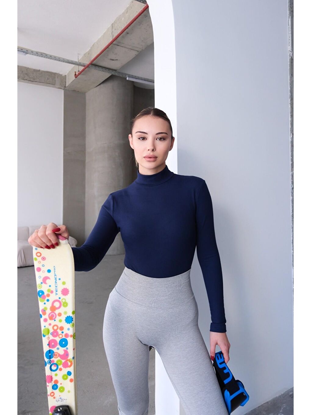 Kadın Yakalı Çıtçıtlı Termal Body 405155 / 409004 Lacivert-6