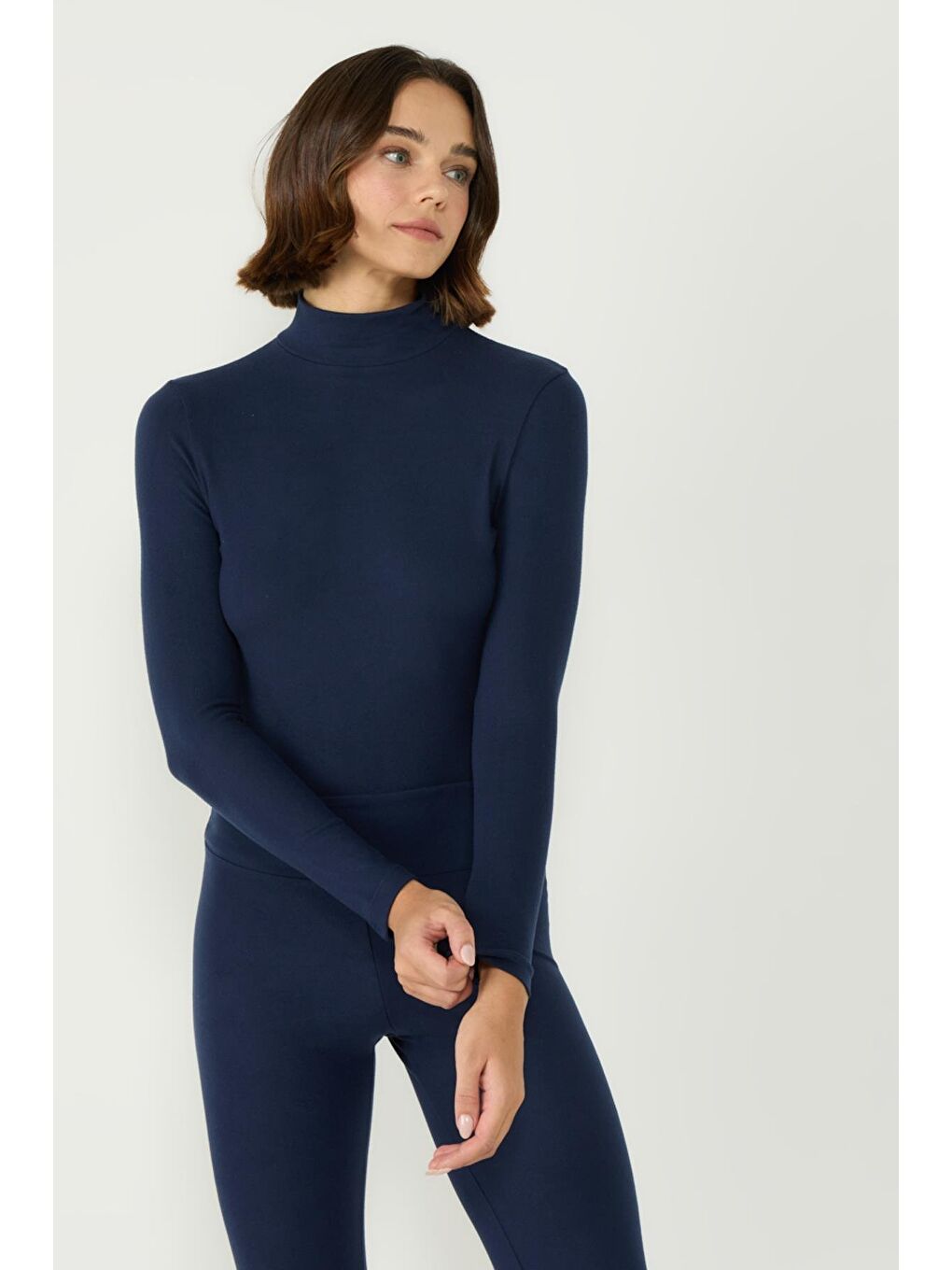 Kadın Yakalı Çıtçıtlı Termal Body 405155 / 409004 Lacivert-7