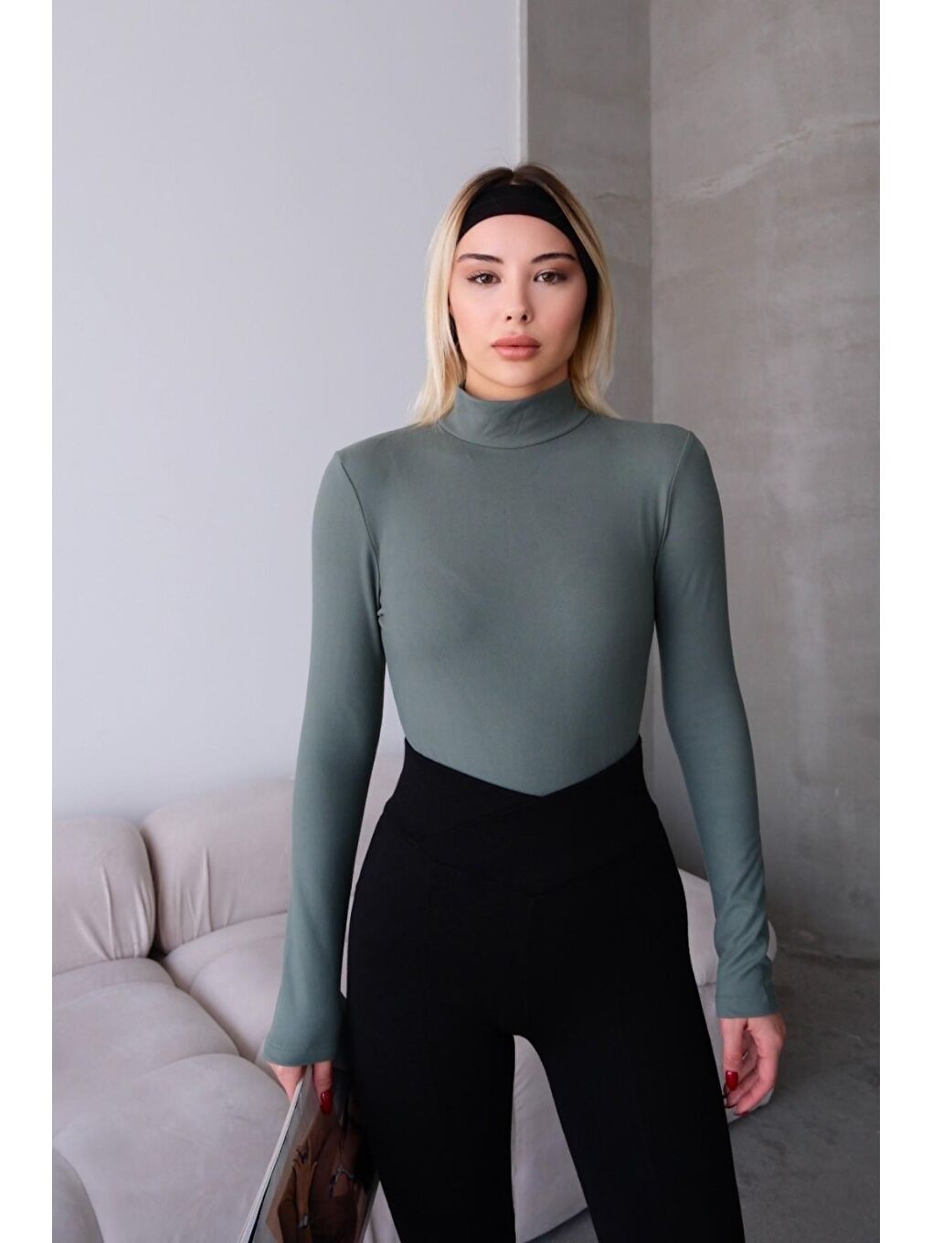 Kadın Yakalı Çıtçıtlı Termal Body 405155 / 409004 Haki-8