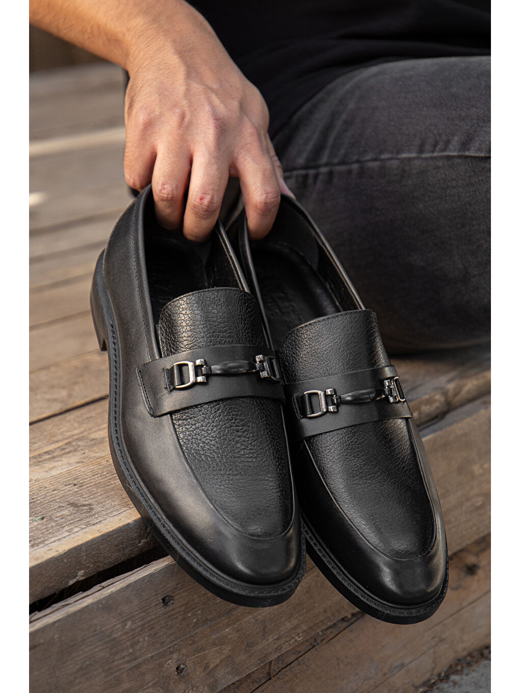 Siyah D0699 Günlük Ortopedik Hakiki Deri Erkek Klasik Ayakkabı-9