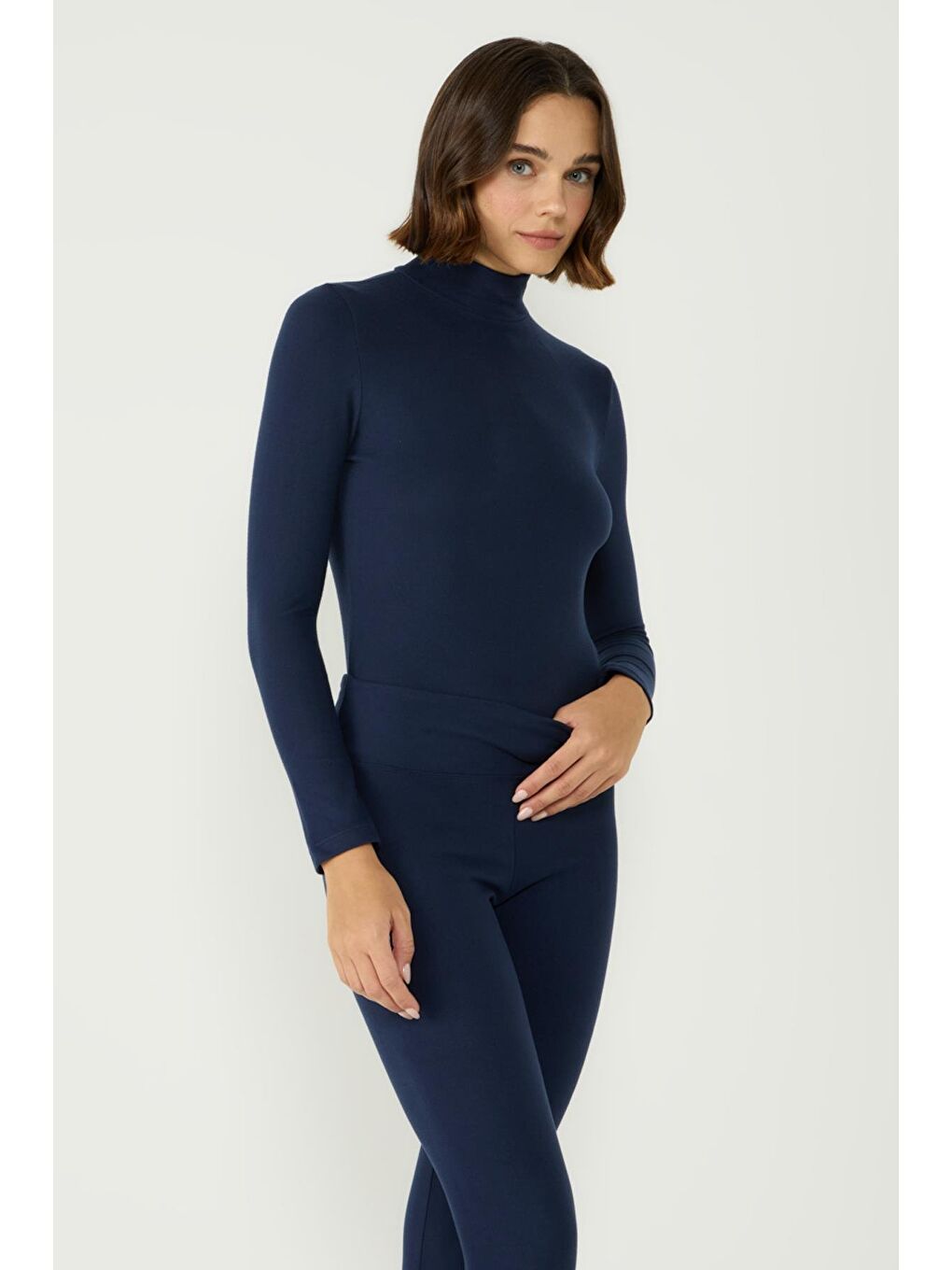 Kadın Yakalı Çıtçıtlı Termal Body 405155 / 409004 Lacivert-10