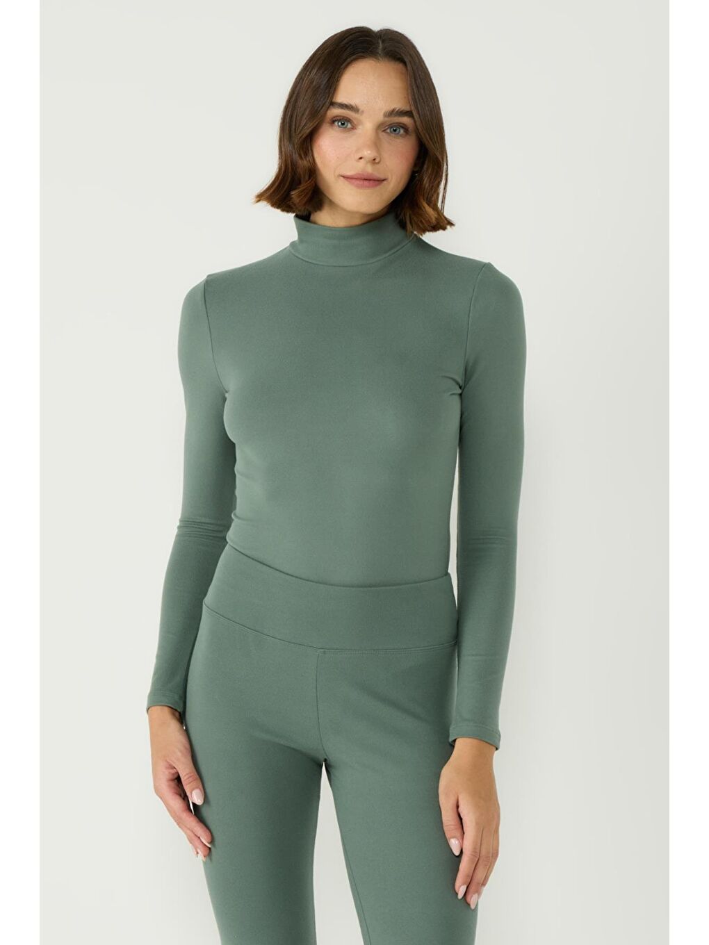 Kadın Yakalı Çıtçıtlı Termal Body 405155 / 409004 Haki-10