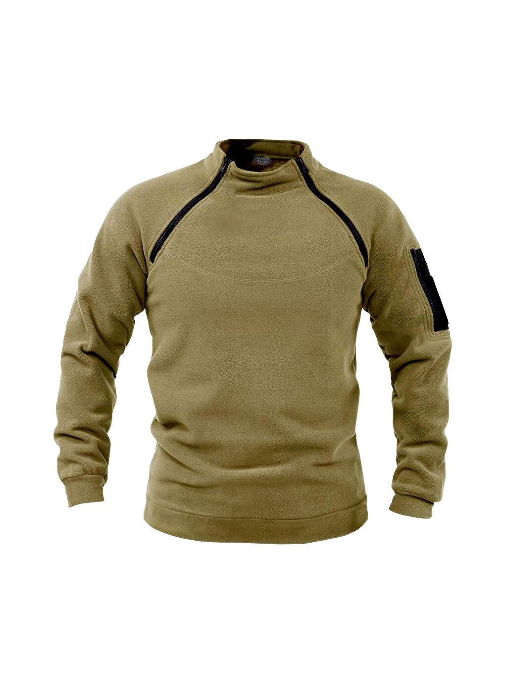 Bej Store Erkek Polar Outdoor Fermuarlı Kombat Tactical Cepli Polar