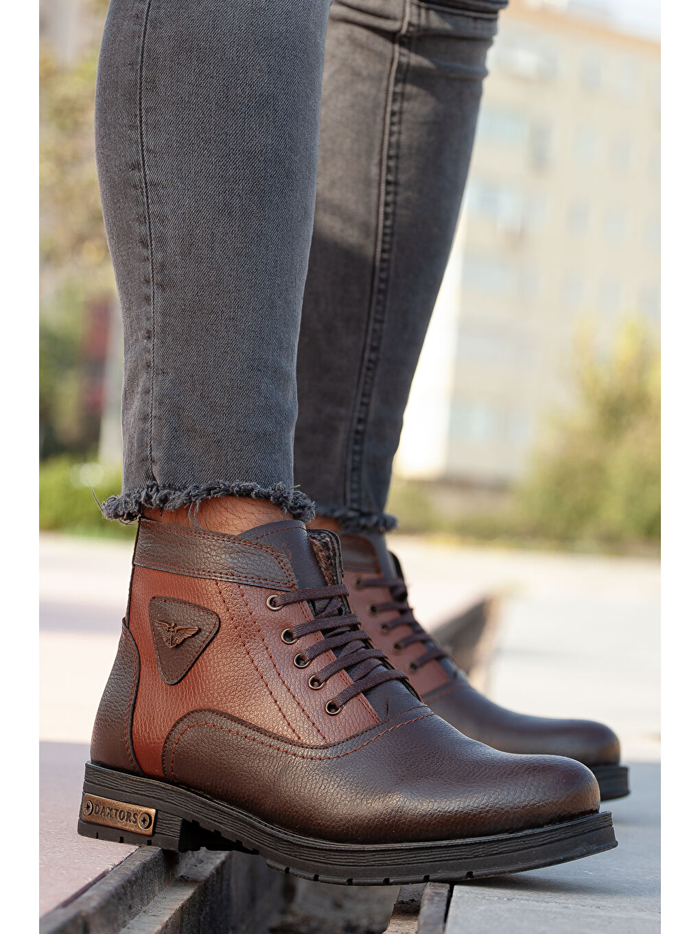 Kahverengi 504 Soğuk Geçirmez Kürklü Unisex Bot-3