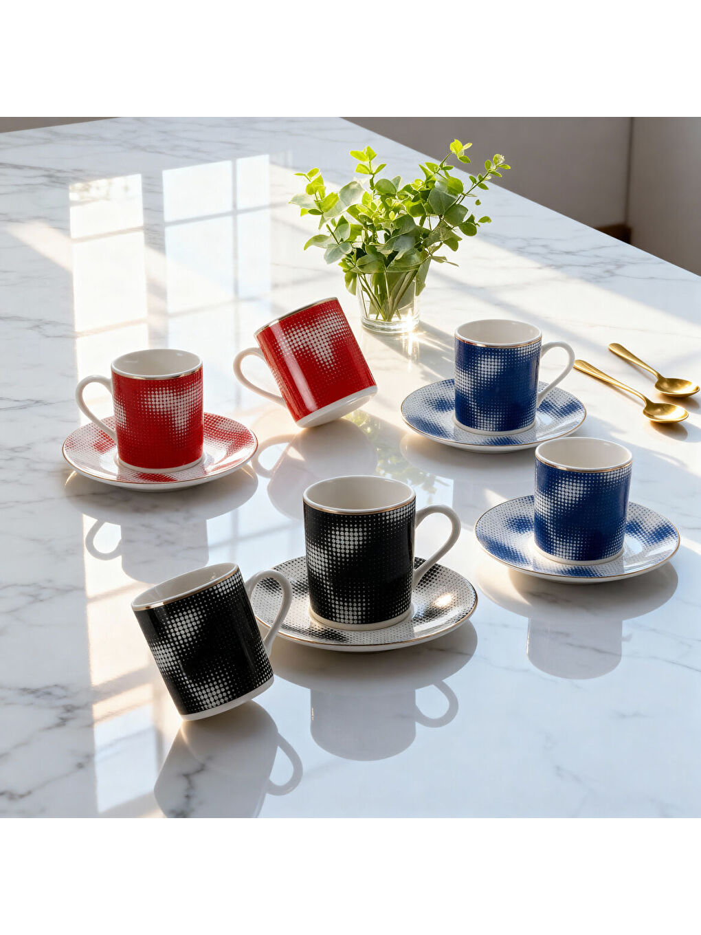 Ekru Camelia 12 Parça 6 Kişilik Kahve Fincan Takımı 62421-2