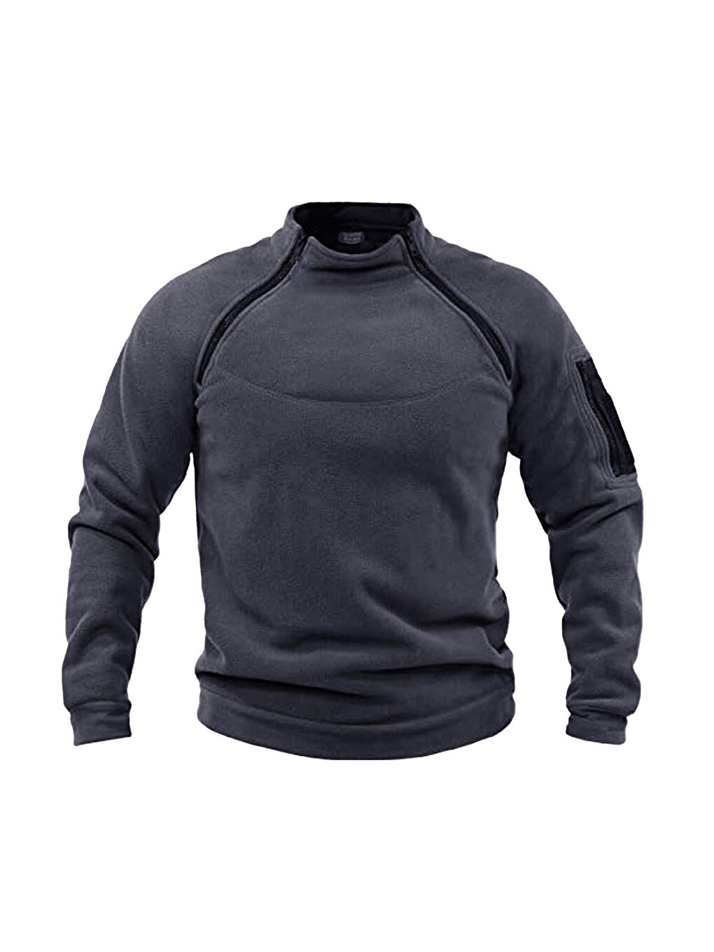 Gri Store Erkek Polar Outdoor Fermuarlı Kombat Tactical Cepli Polar