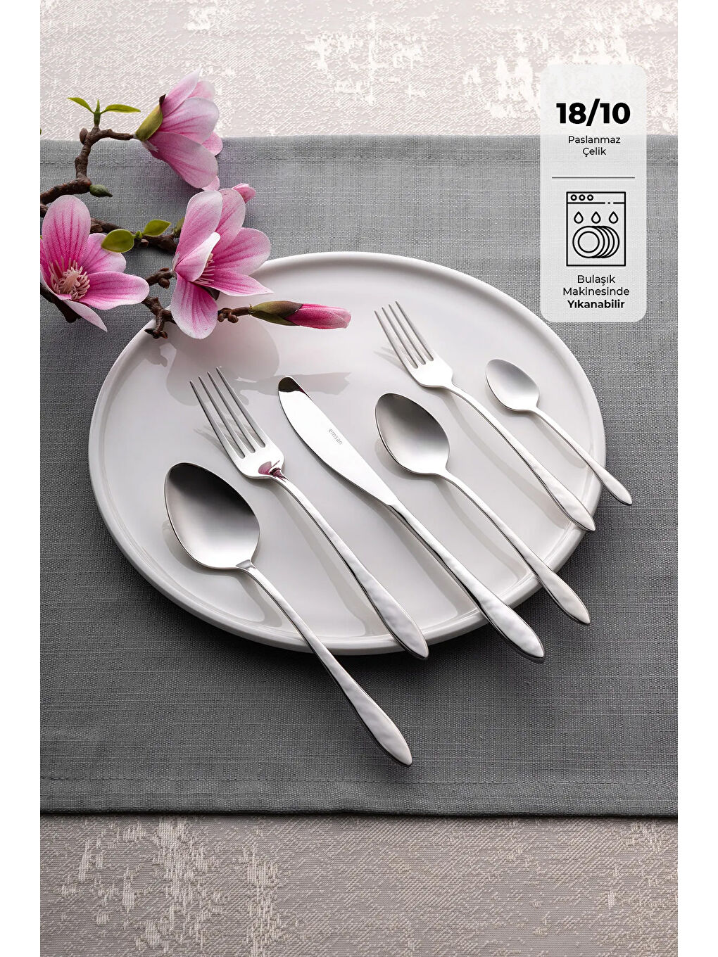 Gri Akasya 72 Parça Kutulu Çatal Kaşık Bıçak Takımı-1