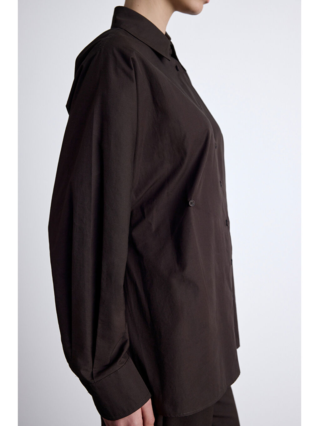 Bel Ayarlamalı Gömlek Kahverengi-4