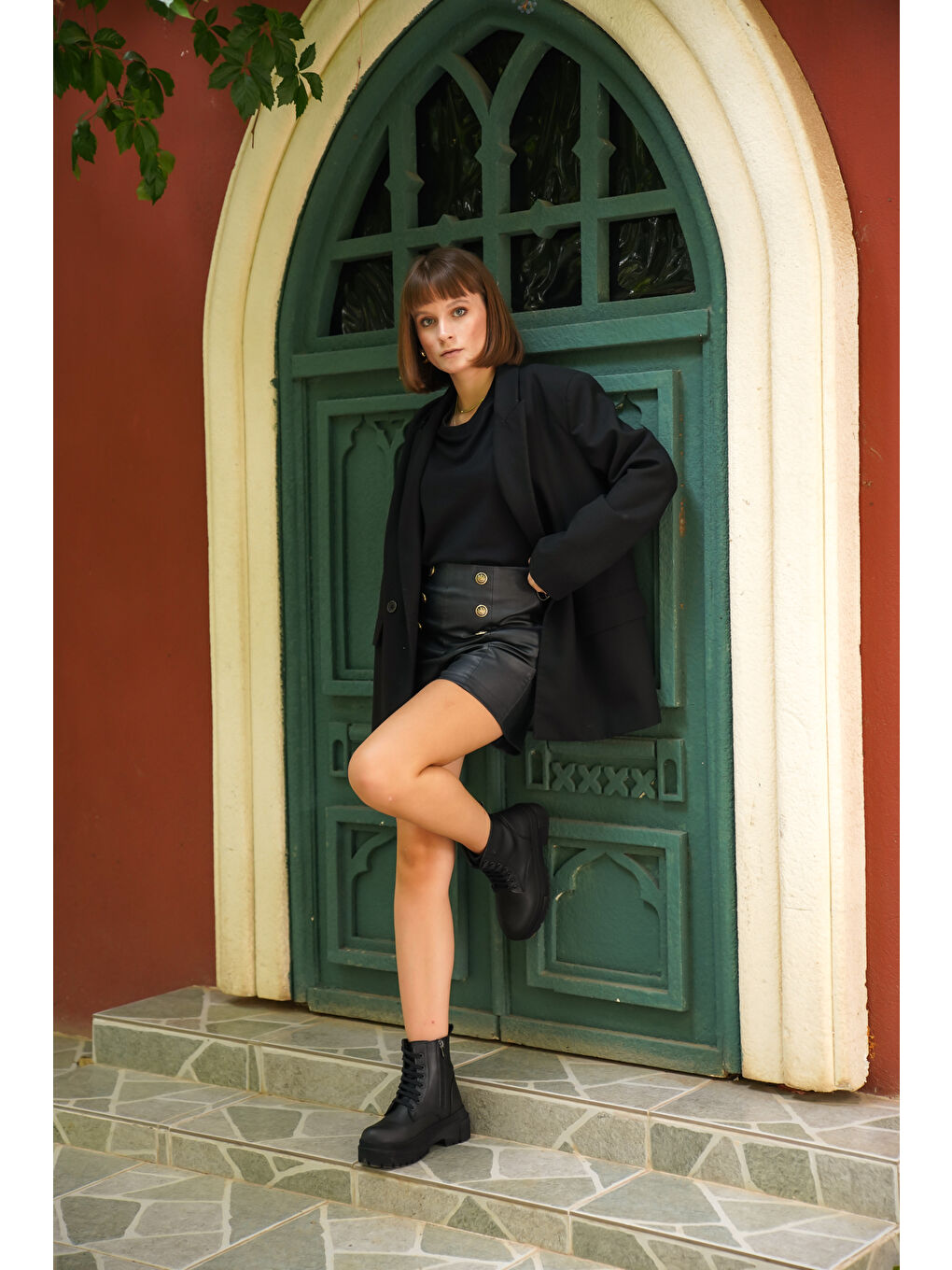 Siyah D0999 Kadın Günlük Ortopedik Bot-5