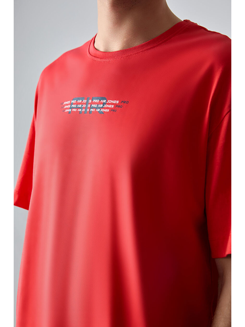 Kırmızı %100 Pamuk Kalın Yumuşak Dokulu Oversize Fit Baskılı Erkek Tişört-2