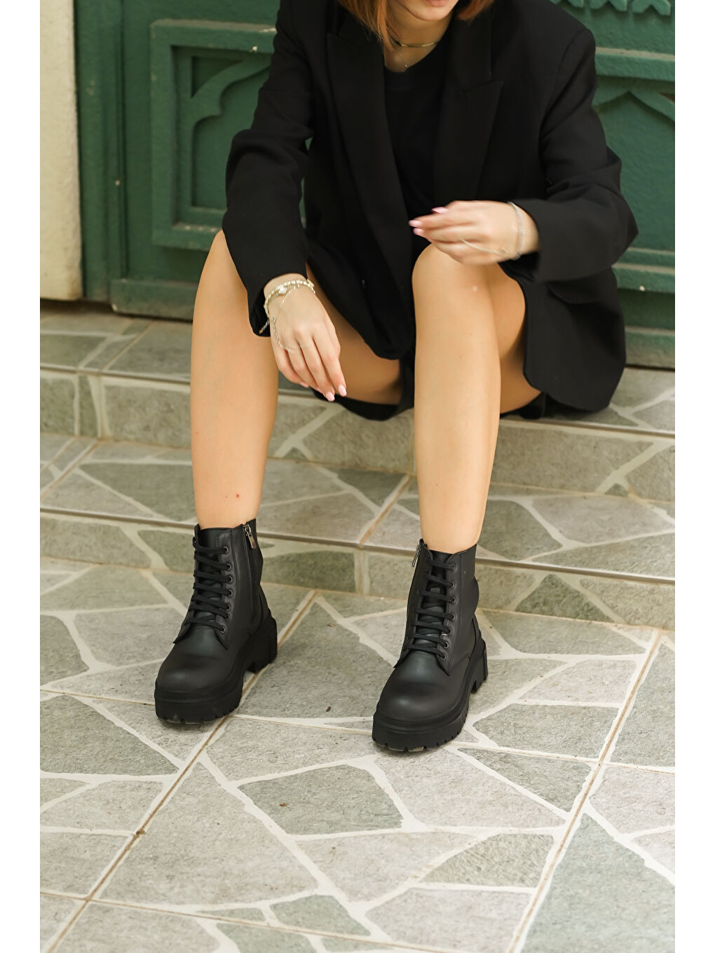 Siyah D0999 Kadın Günlük Ortopedik Bot-7