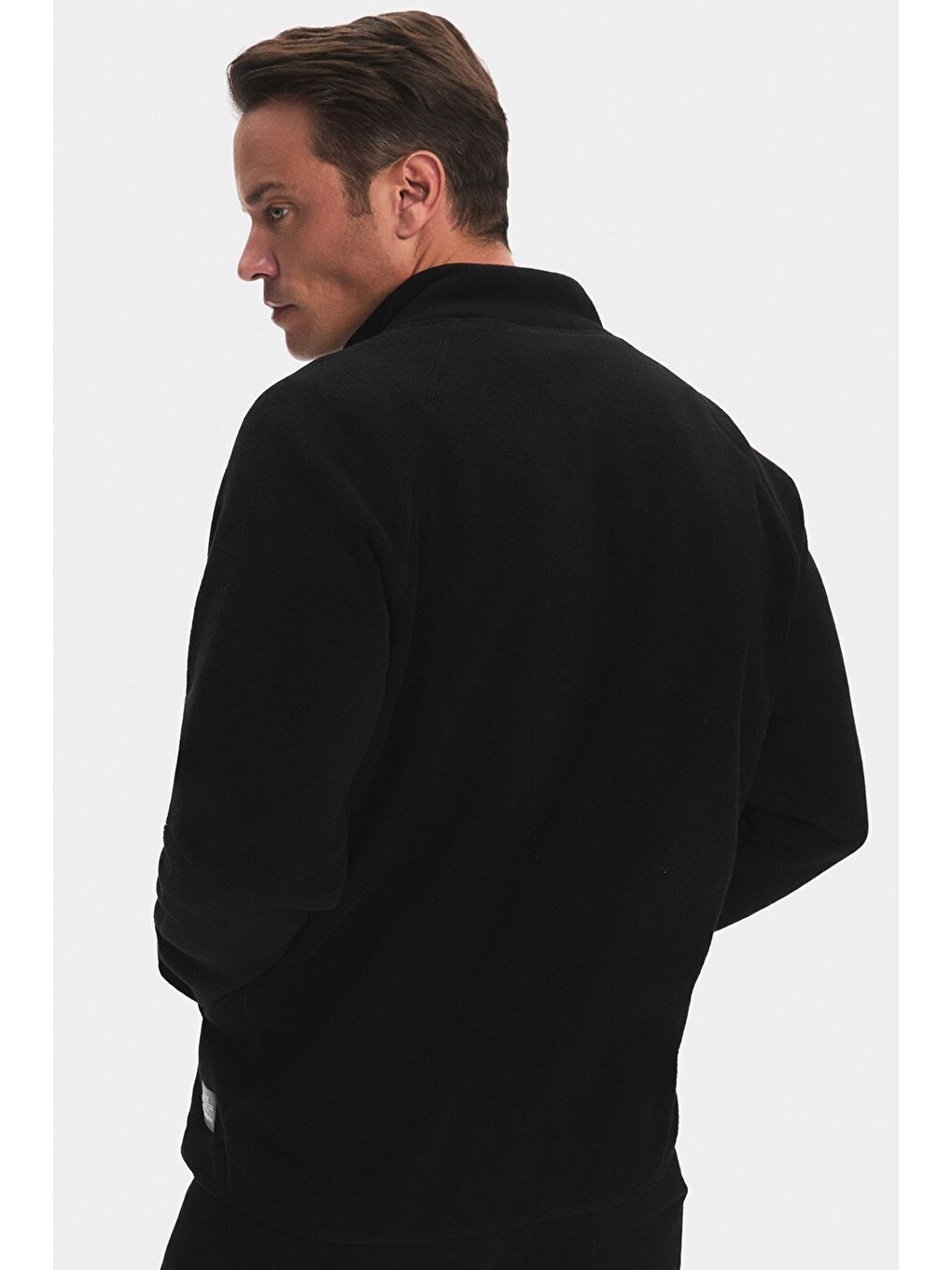 Siyah Erkek Kanguru Cepli Polar Sweatshirt-4