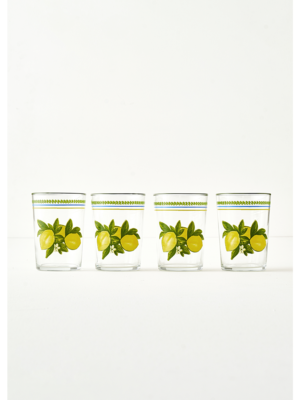Limonlu 4'lü Meşrubat Bardağı Sarı (510 Cc)-1