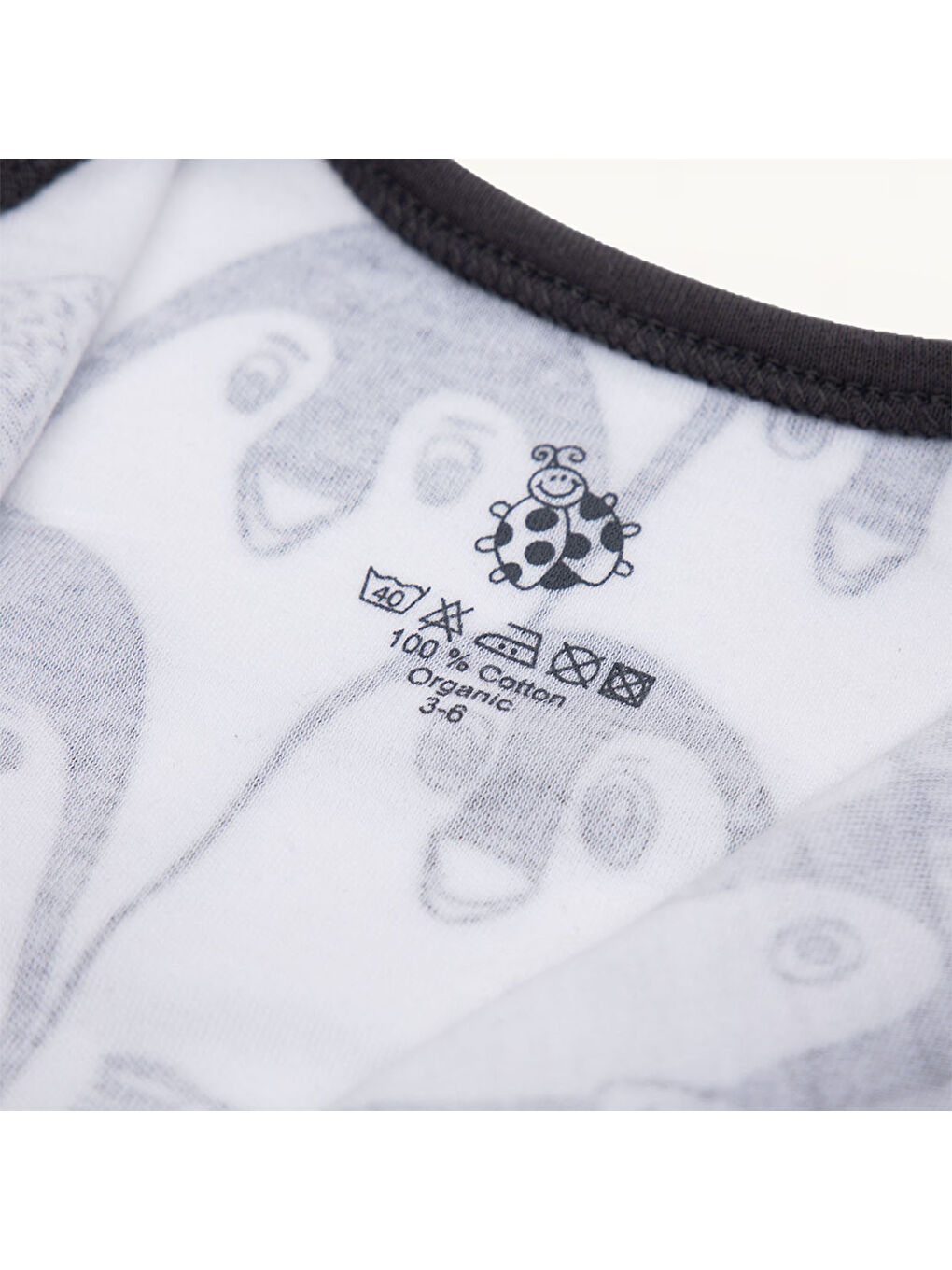 Pingu Bebek Tulumu %100 Organik Pamuk Penye Baskılı Antrasit-3