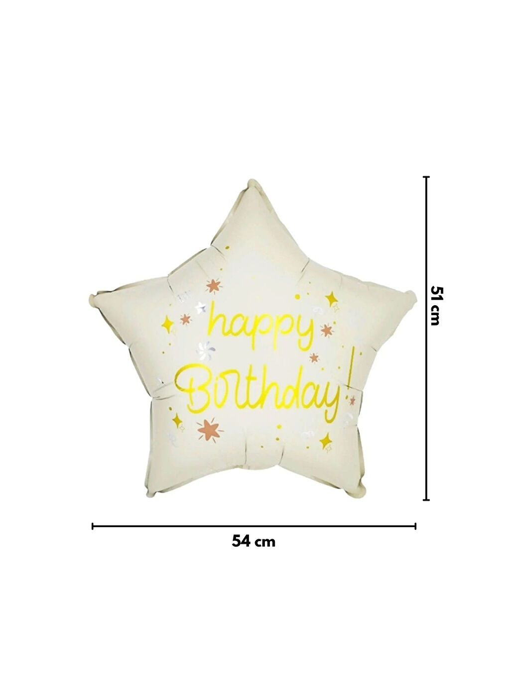 Pembe Happy Birthday Yazılı Yıldız Balon-1