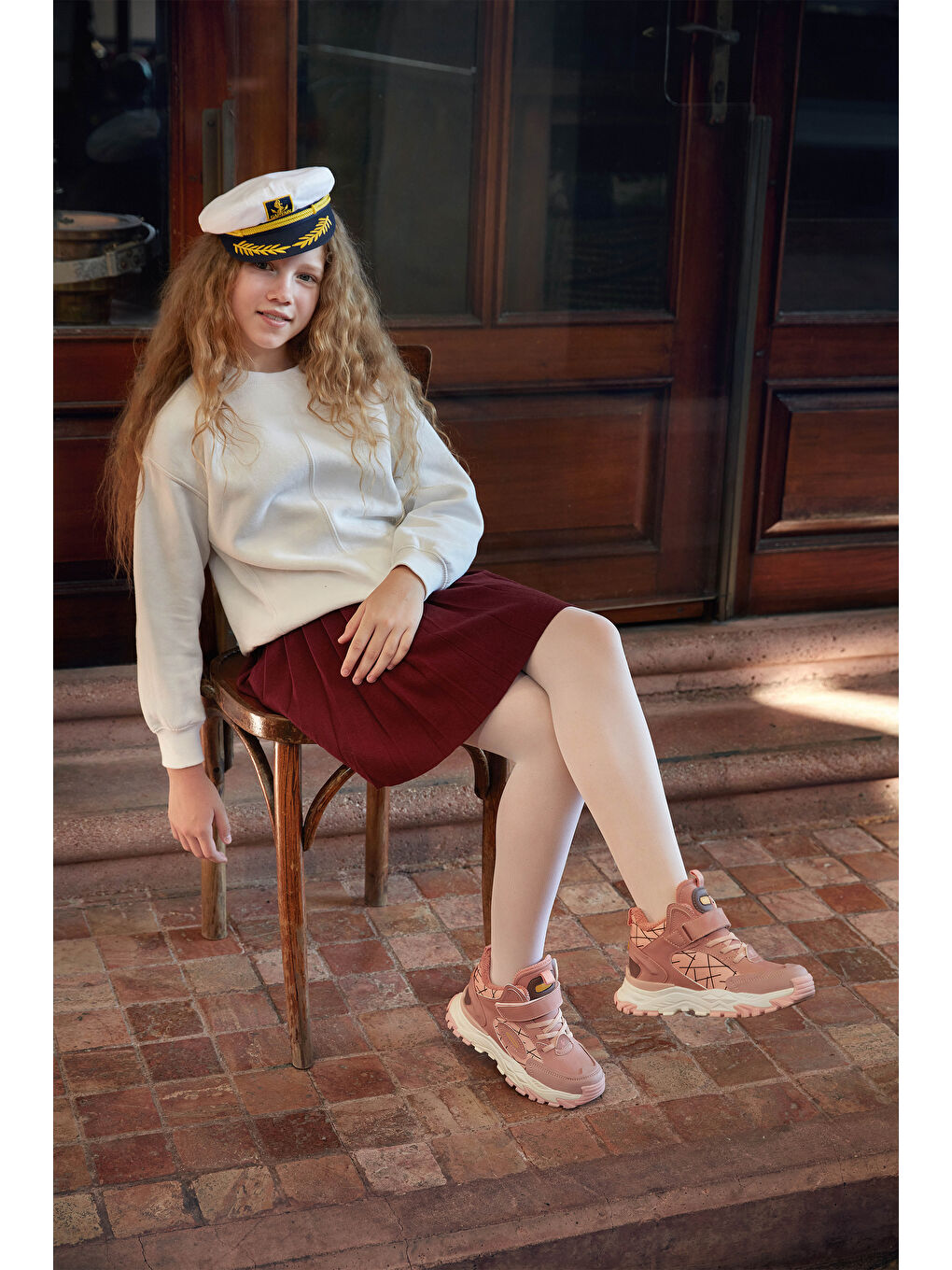 Pembe Tura Kürklü Kız Çocuk Pudra Outdoor Bot-4