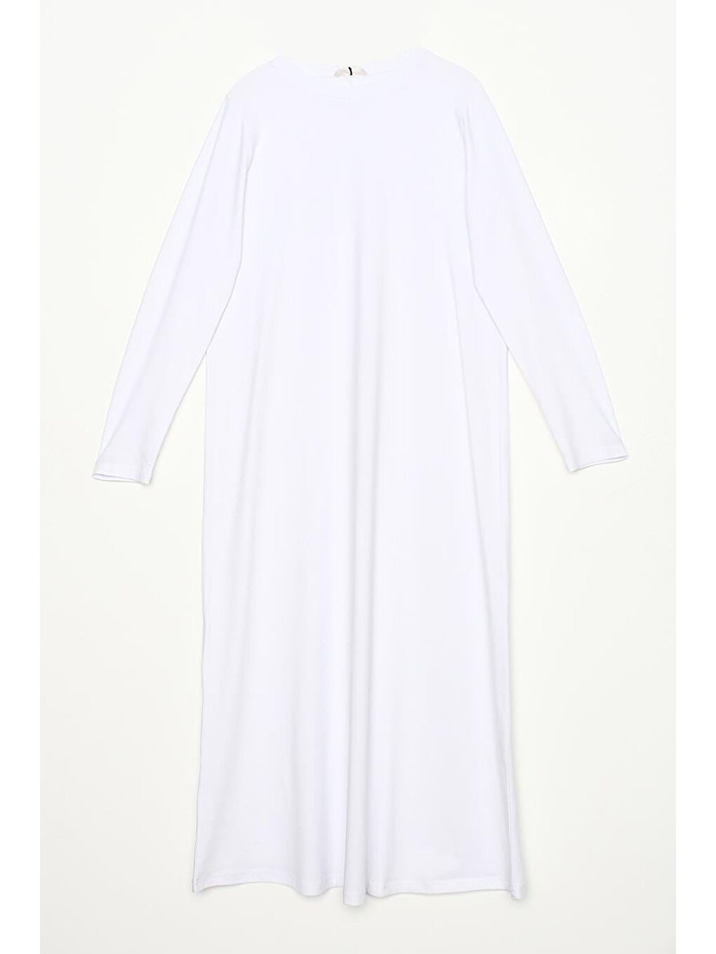 Beyaz Uzun Kollu İçlik Elbise-5