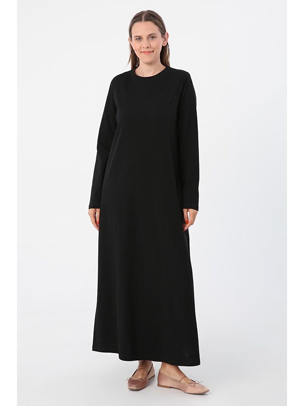 Siyah Uzun Kollu İçlik Elbise-1