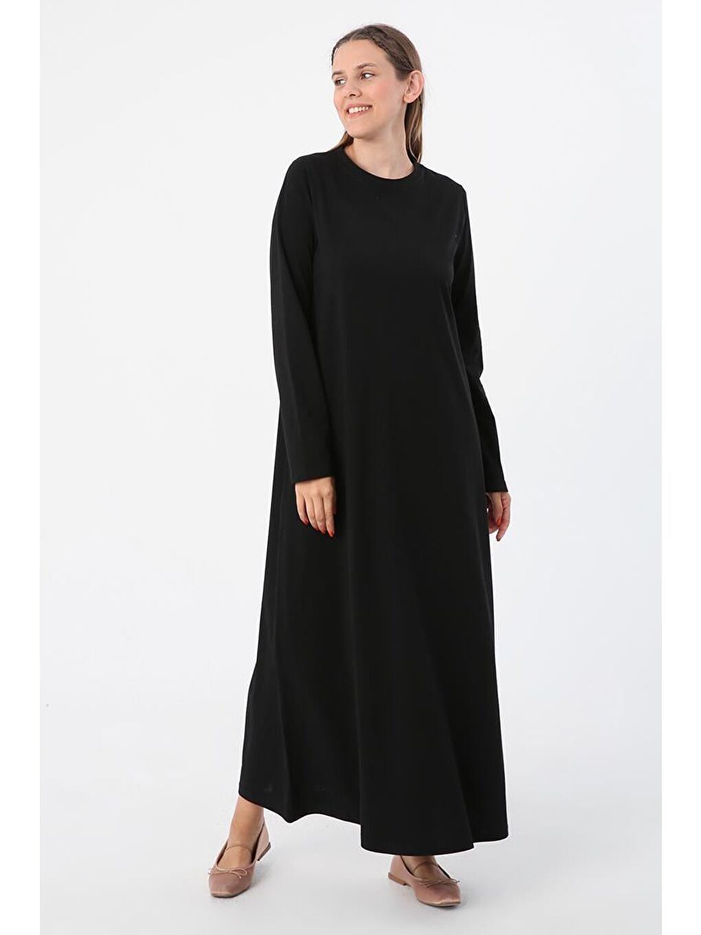 Siyah Uzun Kollu İçlik Elbise-2