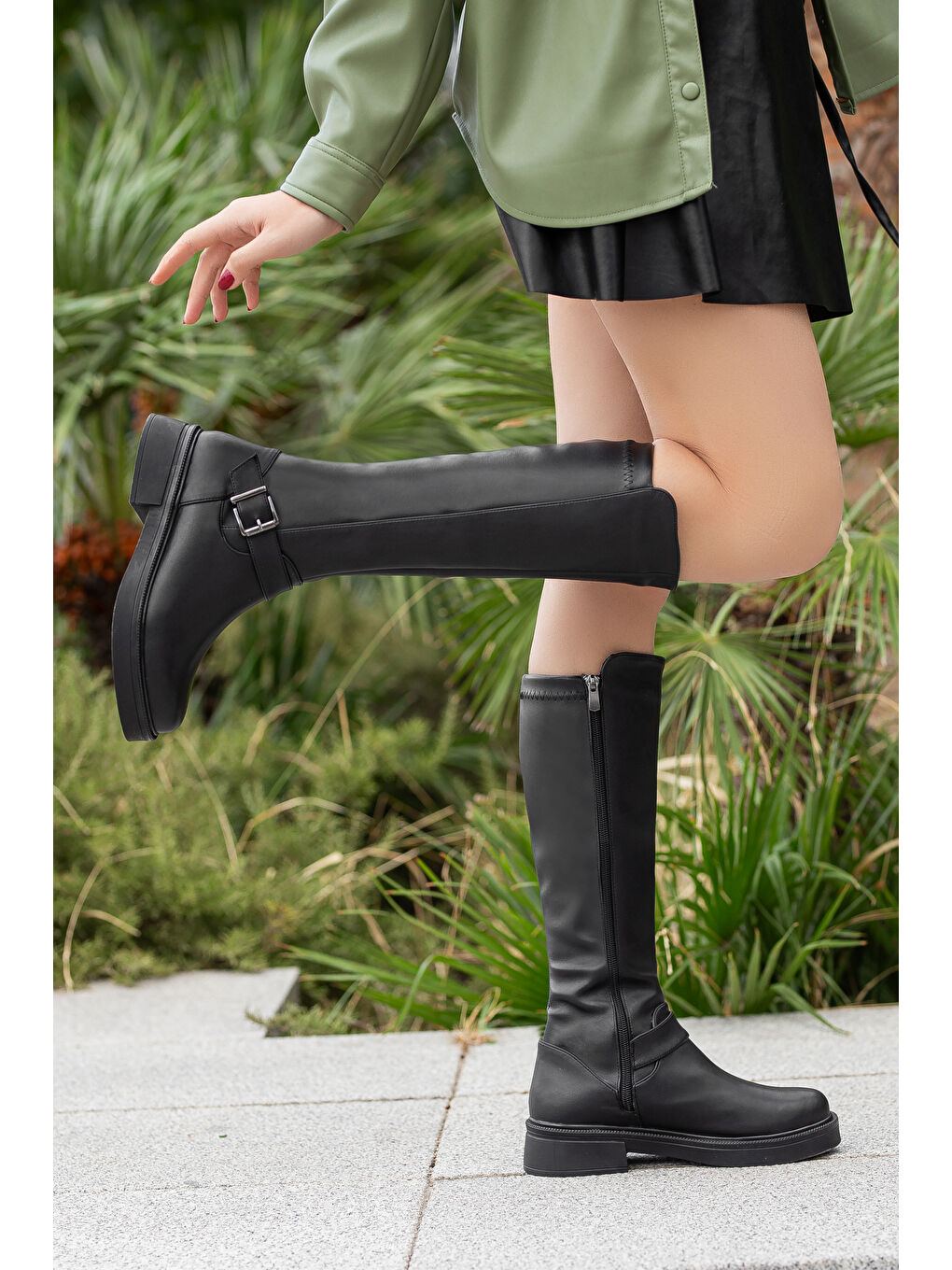 Siyah D771 Kadın Su Ve Soğuk Geçirmez Çizme-5