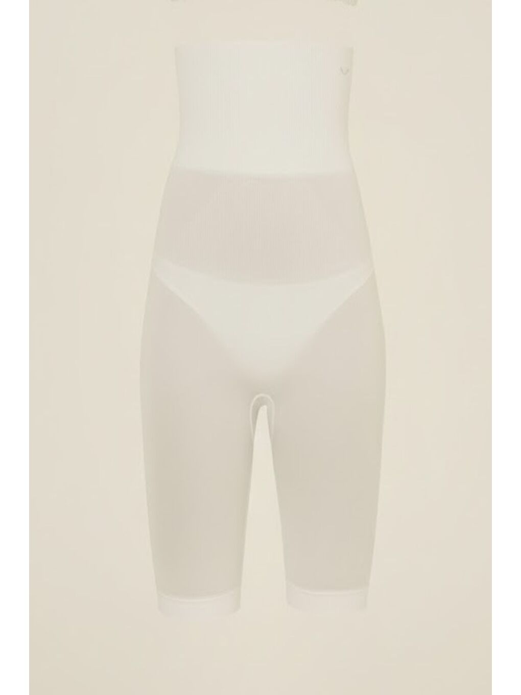 C12074 Double Yüksek Bel Paçalı Korse Beyaz