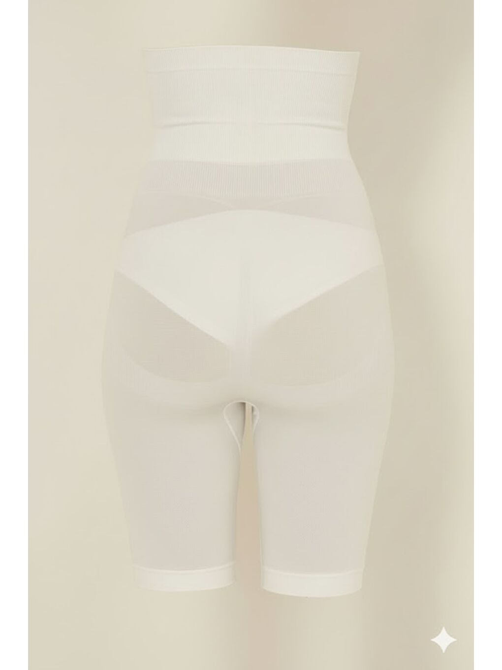 C12074 Double Yüksek Bel Paçalı Korse Beyaz-1