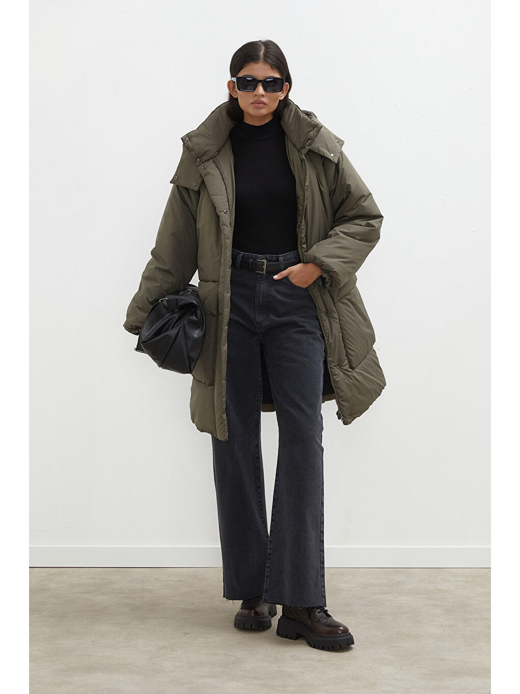 Kapüşonlu Anorak Mont Haki