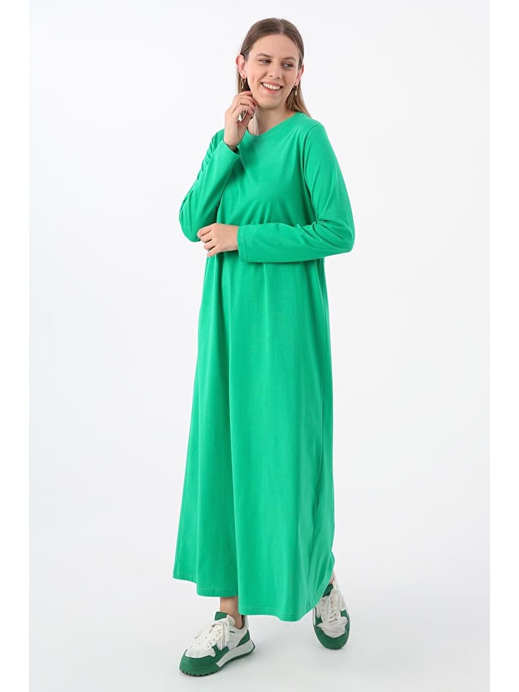 Yeşil Uzun Kollu İçlik Elbise