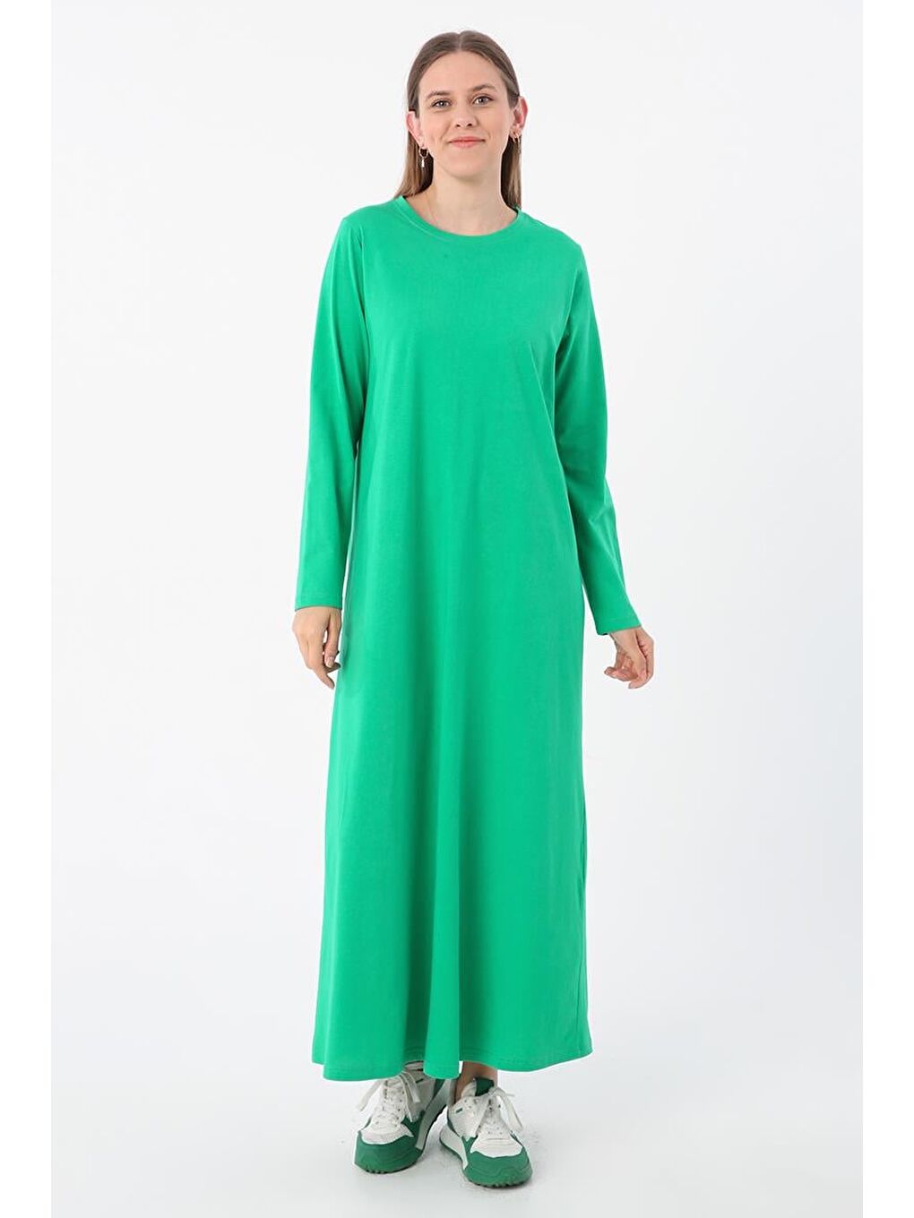 Yeşil Uzun Kollu İçlik Elbise-1