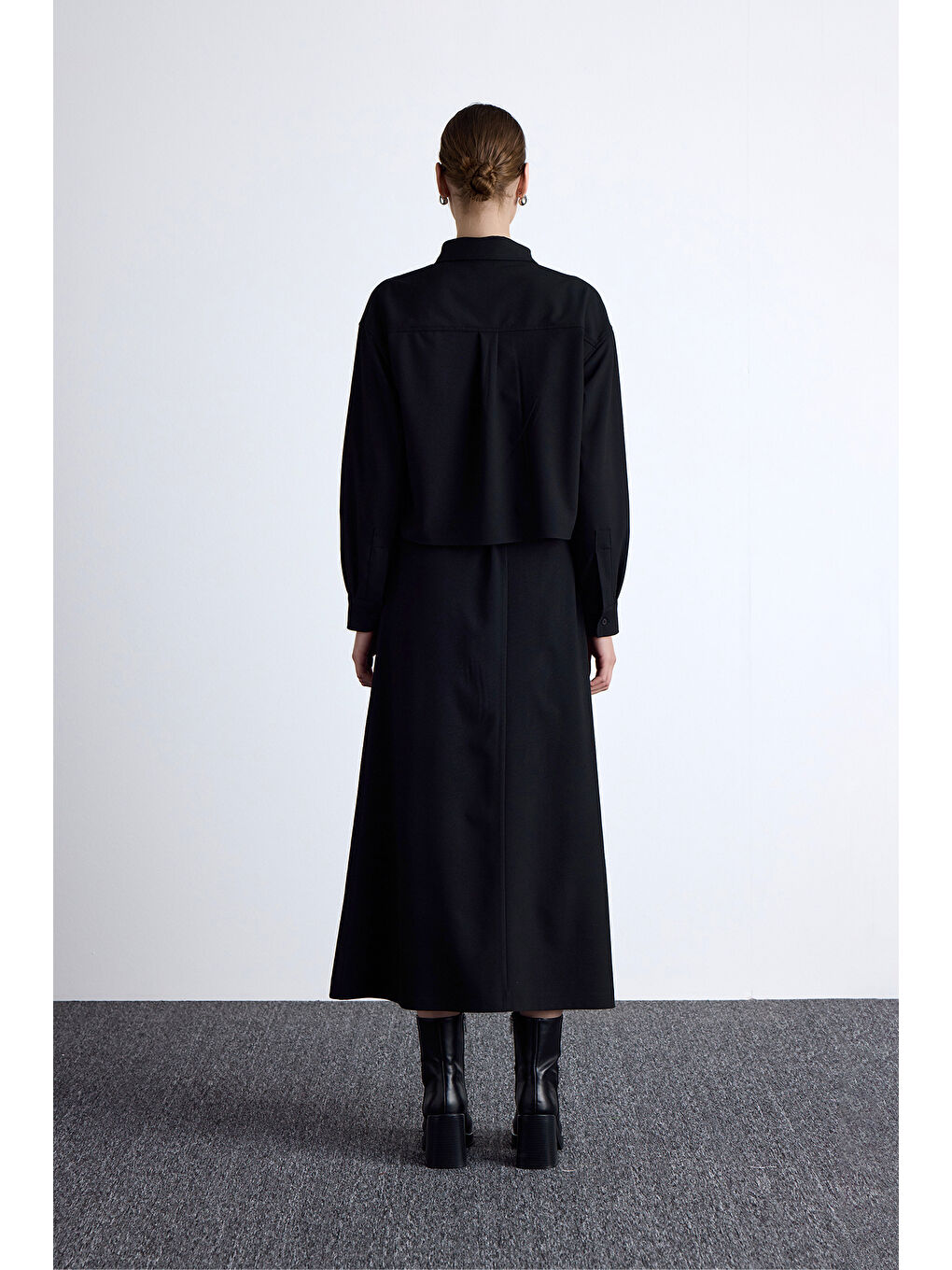 Bel Ayarlamalı Etek Siyah-5