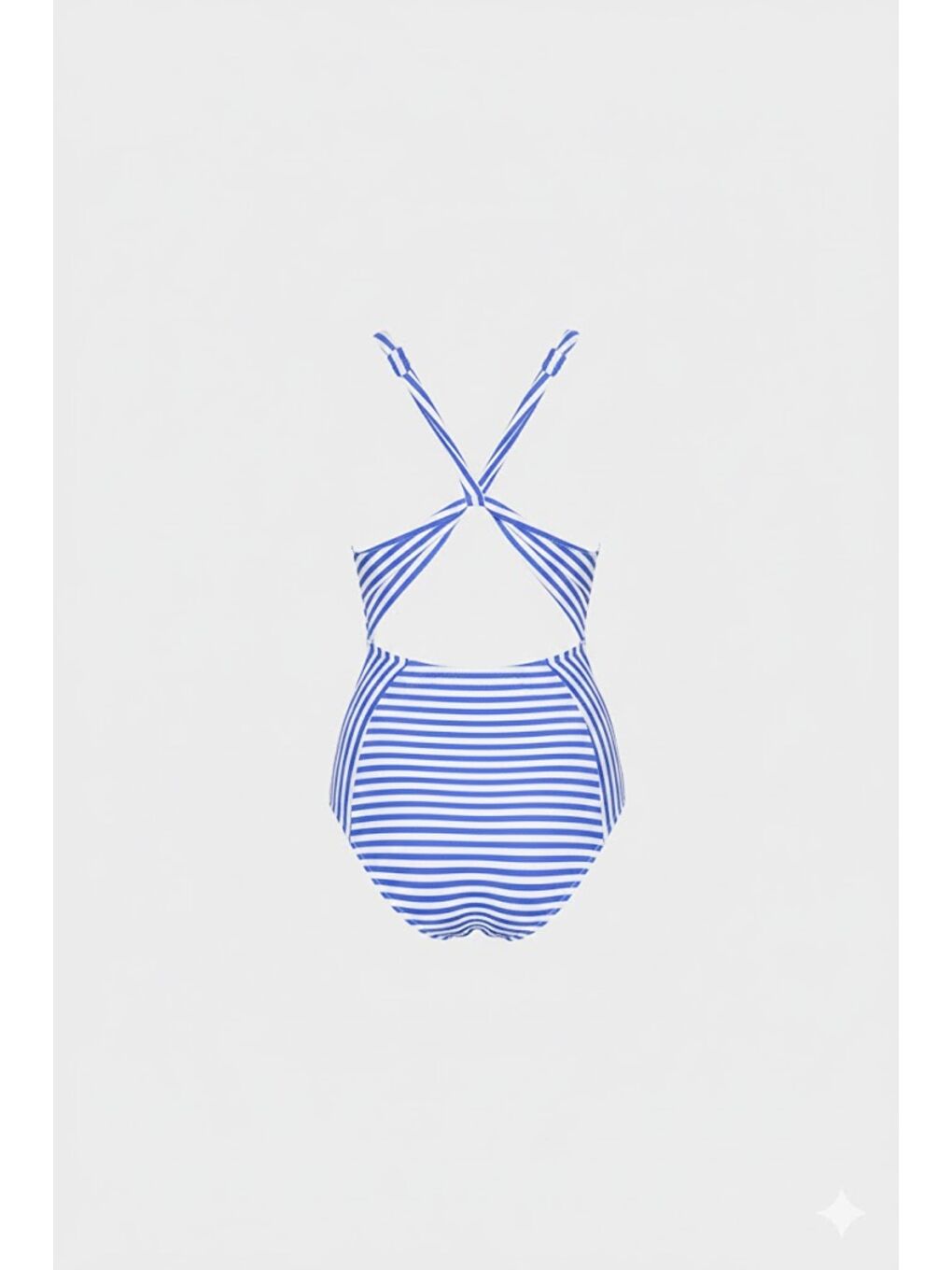 Dekolte V Yaka Mayo 7729 Mavi/Beyaz-1