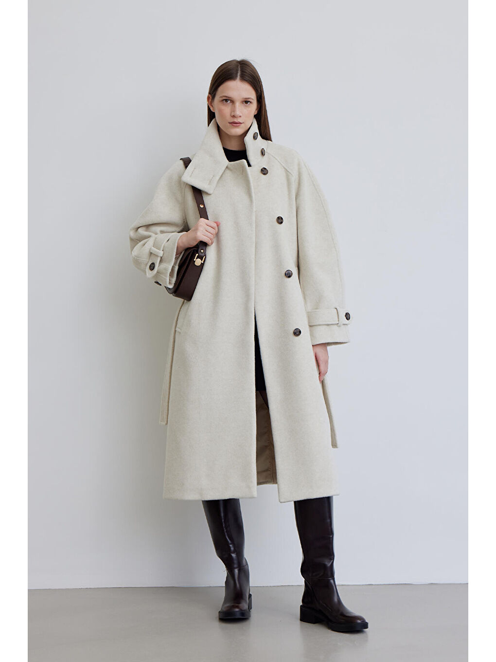 İza Premium Kaşe Kaban Bej-1