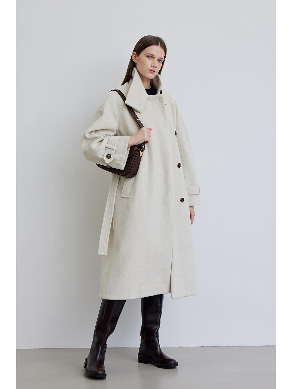 İza Premium Kaşe Kaban Bej-2