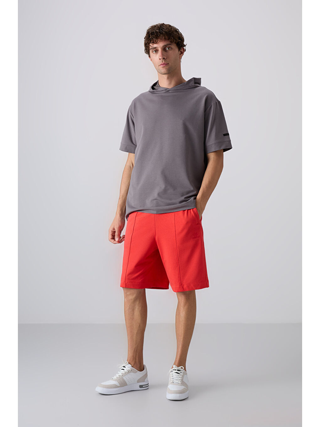 Kırmızı Fiesta Pamuklu Kalın Yumuşak Dokulu Comfort Fit Basic Erkek Şort - 81261-1