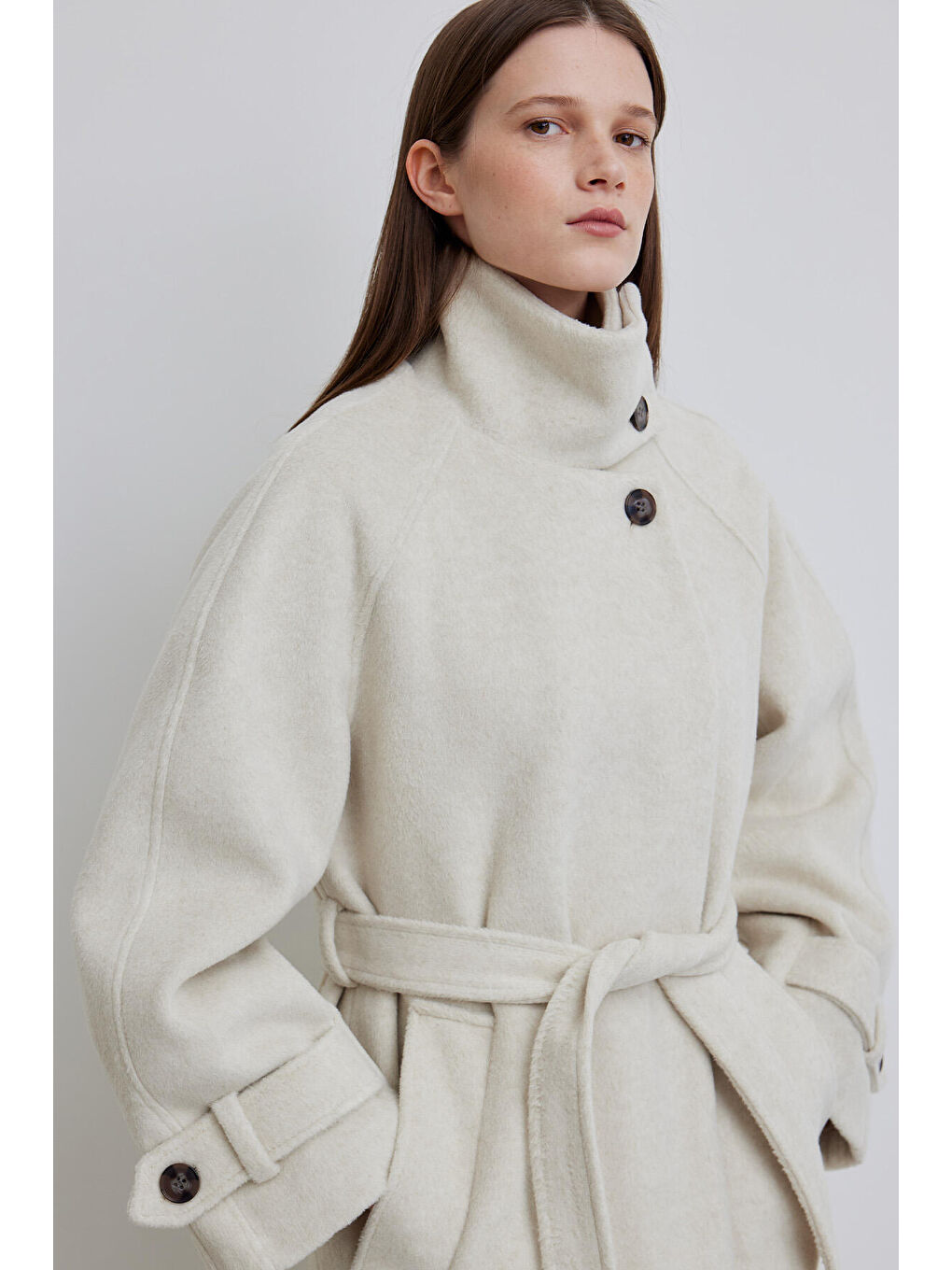 İza Premium Kaşe Kaban Bej-4