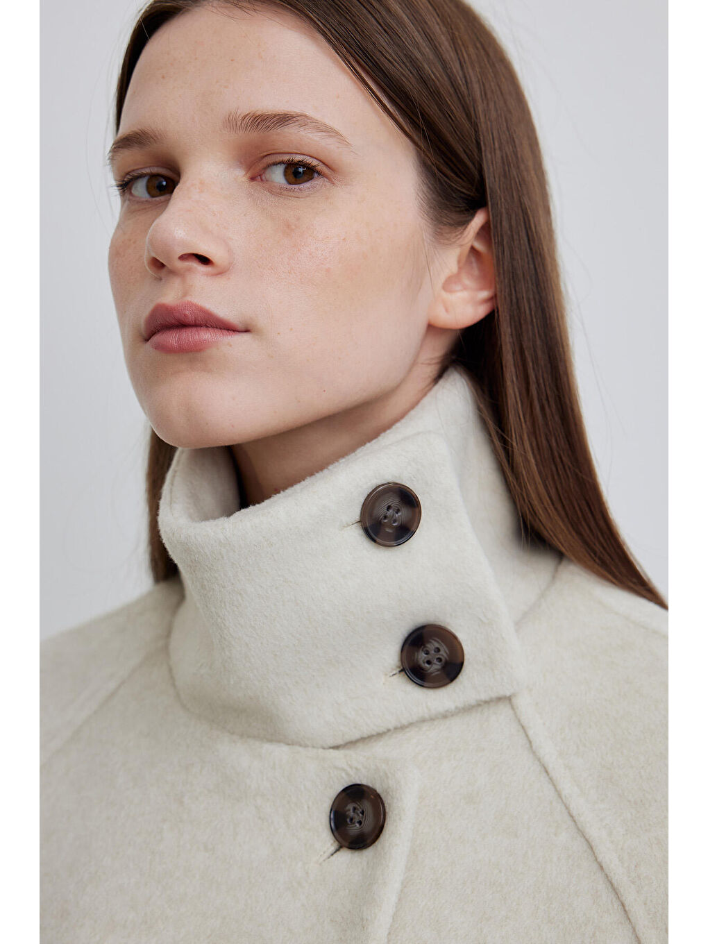 İza Premium Kaşe Kaban Bej-5