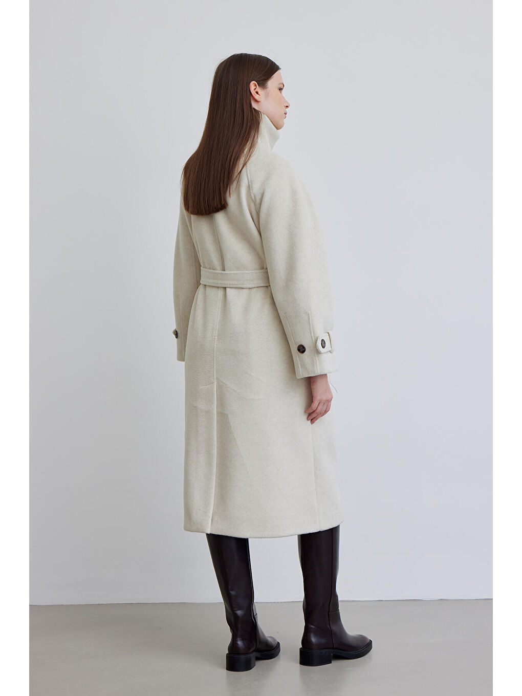 İza Premium Kaşe Kaban Bej-6