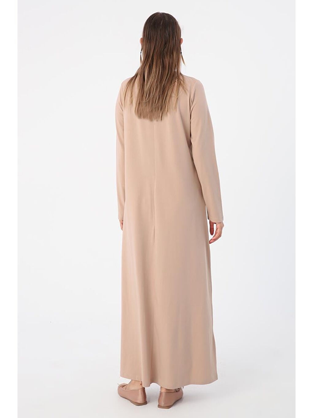 Bej Uzun Kollu İçlik Elbise-3