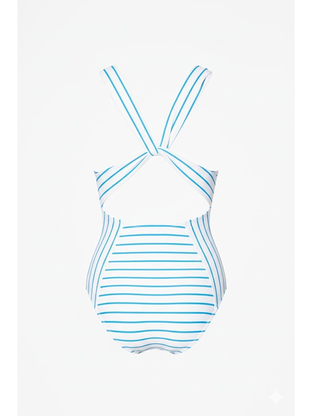 Dekolte V Yaka Mayo 7729 Beyaz/Turkuaz-1