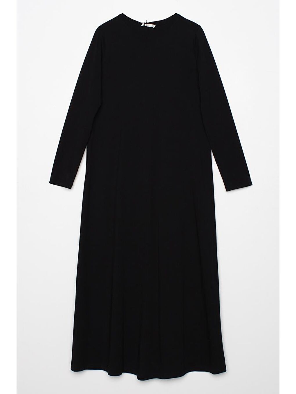 Siyah Pamuklu Basic Uzun Kollu İçlik Elbise-5