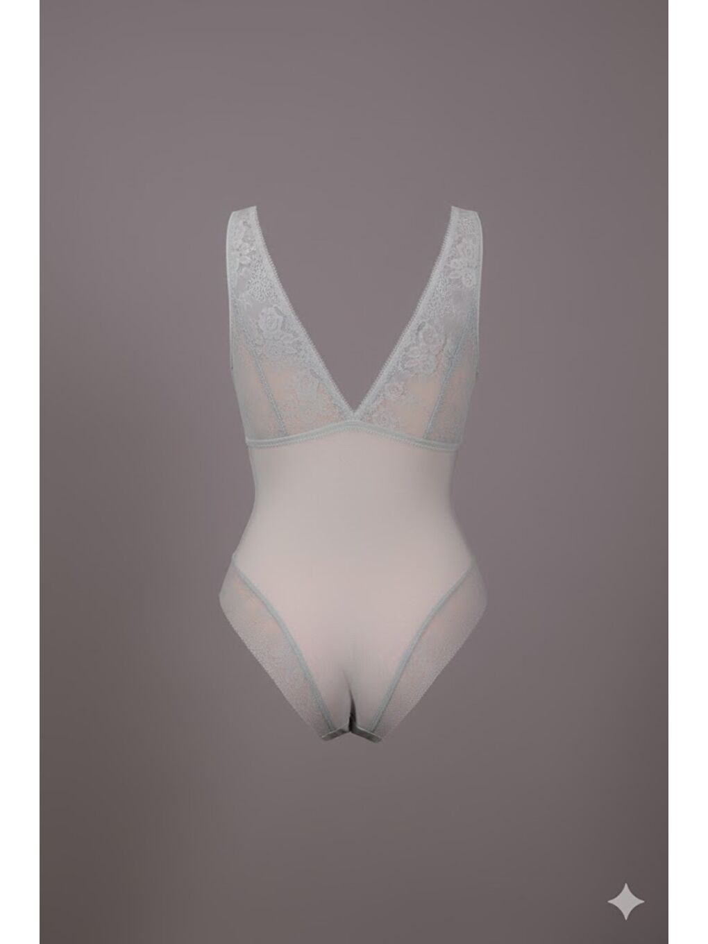 Desteksiz Dantelli Çıtçıtlı Body C15086 Yeşil-1