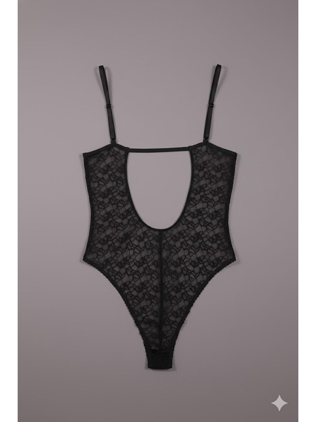 Desteksiz Dantelli Çıtçıtlı Body C15090 Siyah-1