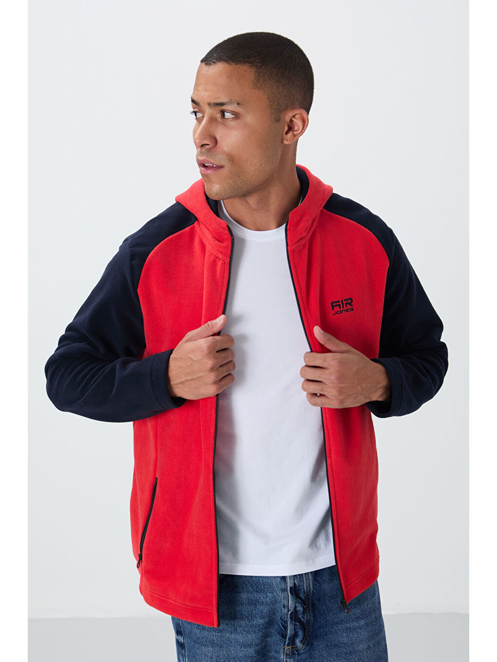 Kırmızı Connell Fiesta Rahat Kalıp Polar Erkek Fermuarlı Sweatshirt - 88313-2