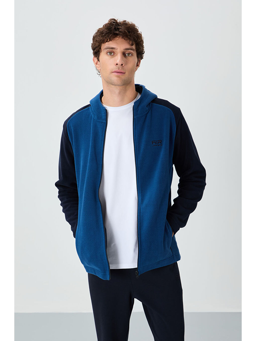 Lacivert Connell Parlıament Rahat Kalıp Polar Erkek Fermuarlı Sweatshirt - 88313