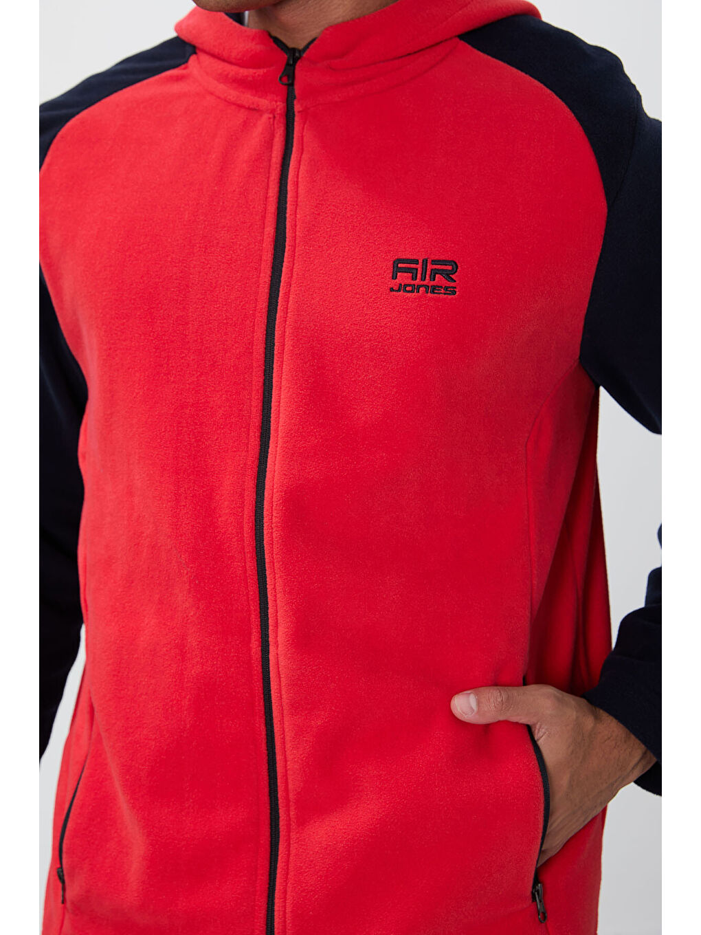 Kırmızı Connell Fiesta Rahat Kalıp Polar Erkek Fermuarlı Sweatshirt - 88313-4