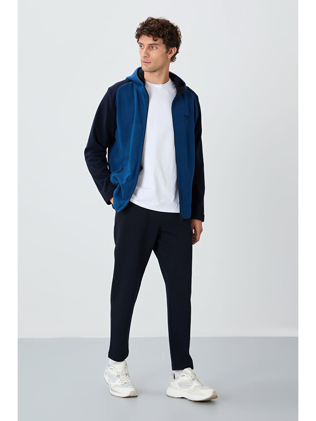 Lacivert Connell Parlıament Rahat Kalıp Polar Erkek Fermuarlı Sweatshirt - 88313-1